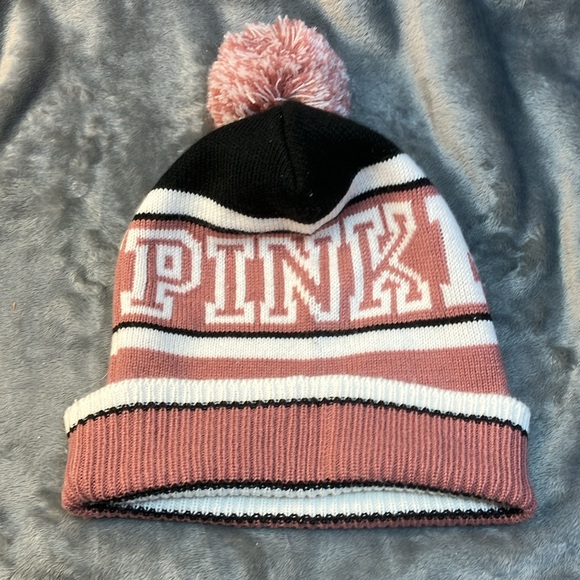 Pink Nation Knit Hat with Pom - Picture 2 of 10